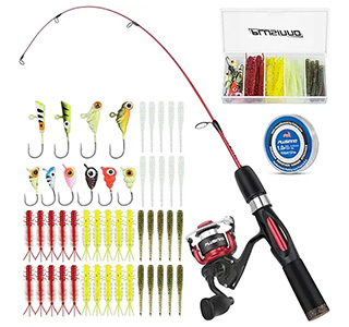 PLUSINNO Ultralight Ice Fishing Rod and Reel Combo